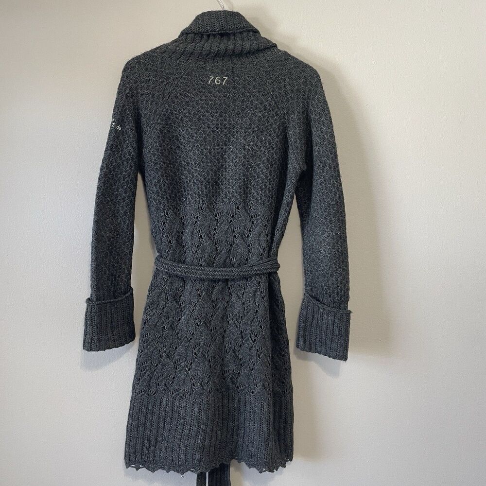 Odd Molly Long Cardigan Sweater S (1)  Gray Wool Alpaca Blend 767 Tie Waist